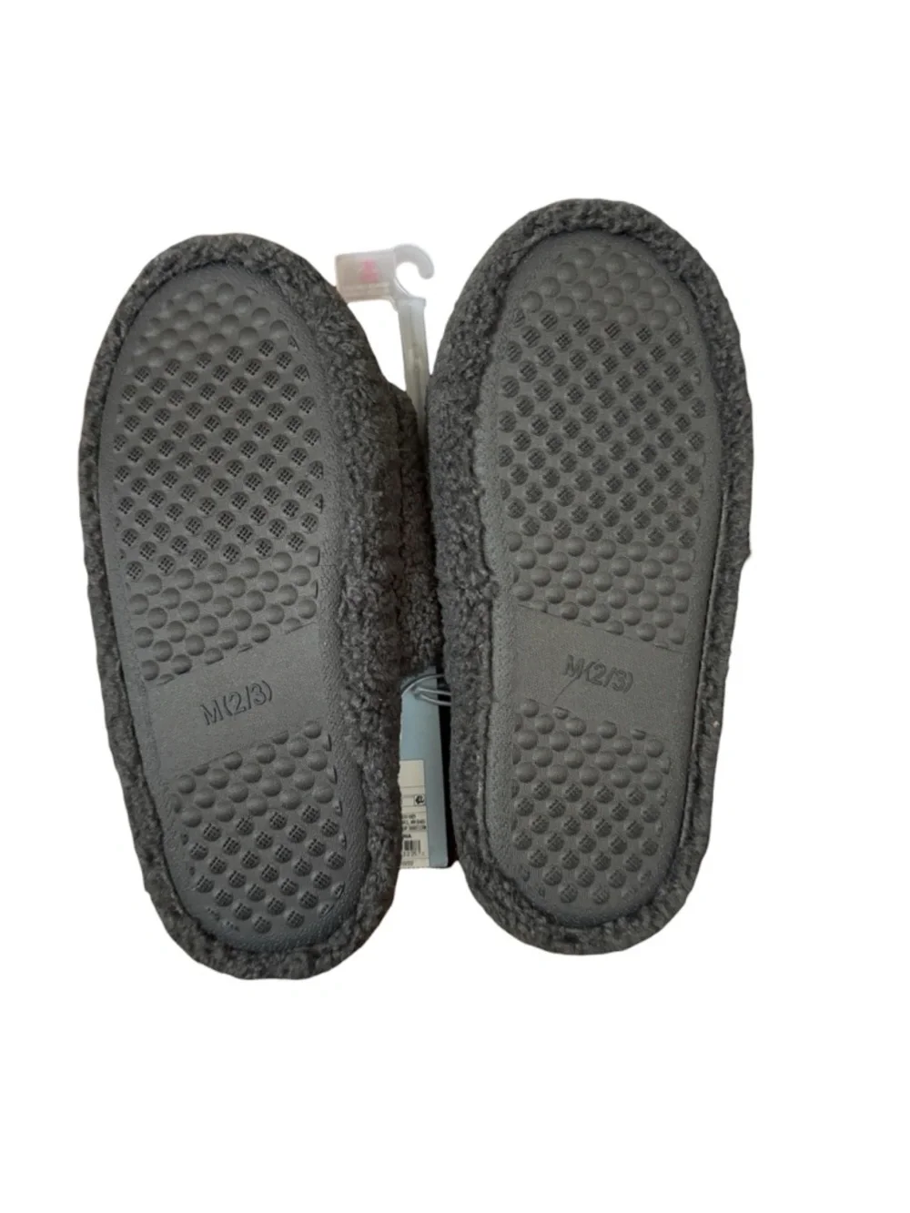 ✨Cat & Jack YOUTH Gray Sherpa Slip-On Kids Slides Sz 2/3 NWT